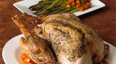 Roasted Turkey with Butternut Squash and Asparagus